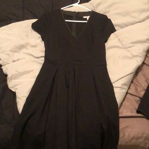 BNWT banana republic black pleated v neck dress 4